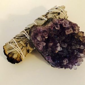 Natural Purple Amethyst Quartz Crystal Cluster